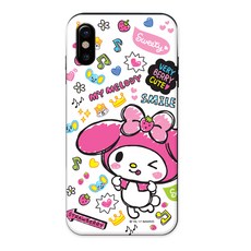 산리오 키티프렌즈 과일 슬라이드 카드 범퍼 휴대폰 케이스