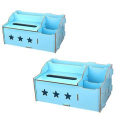 티슈 DIY 화장품정리대, 블루, 2개