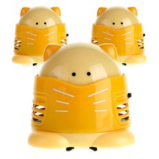貓咪桌面迷你吸塵器 黃色 3入, 單品