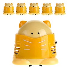 貓咪桌面迷你吸塵器 黃色 6入, 單品