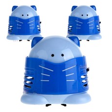 貓咪桌面迷你吸塵器 藍色 3入, 單品