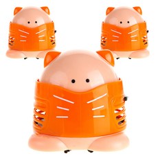 貓咪桌面迷你吸塵器 橘色 3入, 單品