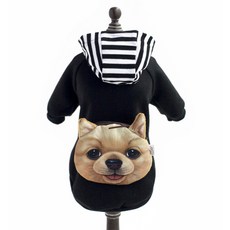 PETSLAND The Dog Face背包連帽外套, 黑色