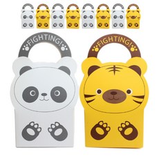 Pikeunikhauseu 動物手提盒 熊貓 5入 + 老虎 5入, 混合顏色, 1套