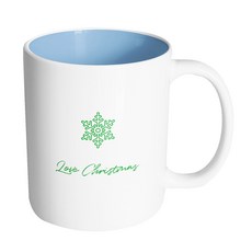 핸드팩토리 눈꽃그린 러브크리스마스 머그컵, 내부 파스텔 블루, 1개