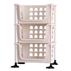 BONOHOUSE 三層開放式階梯收納籃, 象牙白, 1個
