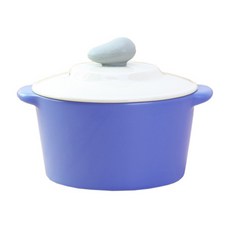 LKmade 2代雙耳陶瓷砂鍋+鍋蓋 深藍色, 1個, 14厘米