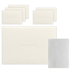 모노라이크 해피니스 파스텔 컬러 봉투 6p + 스티커 6p, 03화이트, 1개