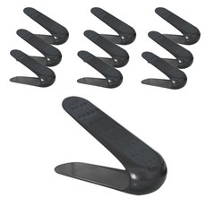 KAZT 女款黑色雙層收納鞋架, 10片, 黑色