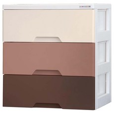 보노하우스 코지 모던 체스트 서랍장, 베이지 + 브라운, 3단