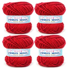 행복뜨기 비너스울 뜨개실, 75 빨강, 4개