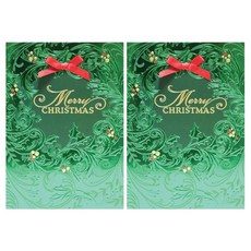 홀마크 레드리본 크리스마스카드 PX2205, 혼합 색상, 2개입