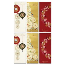 홀마크 고급문양 크리스마스카드 3종 세트, 베이지, 골드, 레드, 2세트
