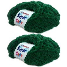 행복뜨기 슈퍼베이비 굵은 뜨개실, 2231초록, 2개