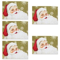 홀마크 산타 크리스마스카드 BXC4336, 혼합 색상, 5개입