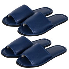 DAYOFF 素色皮革室內拖鞋, 藍色, 4組