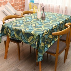 ECODY 亞馬遜樹葉圖案桌巾, 綠色, 90 x 90 厘米