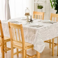 ECODY 葉子造型桌巾, 白色的, 90 x 140 厘米