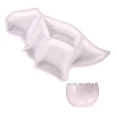 LIEN'CERAMIC 盤子恐龍+恐龍蛋, 白色（暴龍）