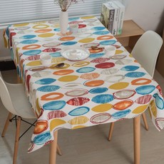 eCODY 彩色橢圓圖案桌巾, 混色, 120 x 120 厘米