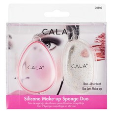 CALA 矽膠化妝海綿雙入組, 粉紅色 + 金色亮片, 1套