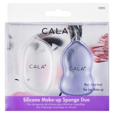 CALA 矽膠化妝海綿雙入組, 紫色, 透明, 1套