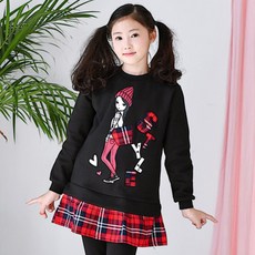 jackid 女童風格格紋連身裙