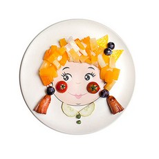 리빙엣홈 편식 얼굴접시, 여자아이, 1개