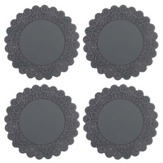에이드엘 AL 실리콘 도일리 컵받침 4p, 다크그레이, 4개