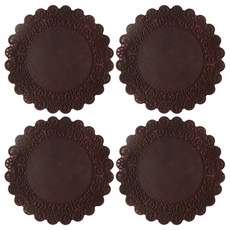 에이드엘 실리콘 도일리 컵받침 4p, 브라운, 4개