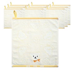 모던리브 곰 리본 고리타올, 노랑색, 10개입