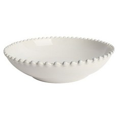 COSTA NOVA 珍珠盤緣設計義大利麵盤 23cm, 白色的, 1個