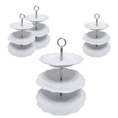 VBC CACA 3層食物擺設盤, 白色的, 4件