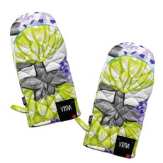 VALLILA 印花烤箱手套, 2件, 綠色