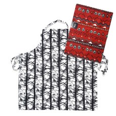 VALLILA Kelohonka 黑白圍裙 + Helicello 廚房毛巾, 1套, 混色