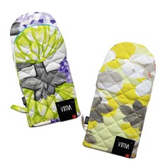 VALLILA 洋薊綠烤箱手套組, 綠色，Rosanna（黃色）, 1套