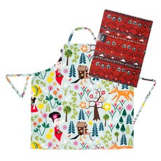 VALLILA Cotifha 綠色圍裙 + Cotifha 廚房毛巾, 1套, 混色