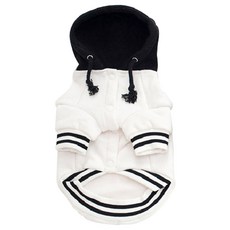 連帽棒球外套造型寵物衣, 白色的