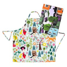 VALLILA Kotifiha 綠色圍裙 + Suunontier 綠松石廚房毛巾, 1套, 混色