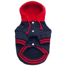 連帽棒球外套造型寵物衣, 深藍色