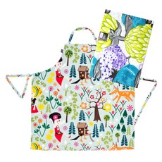 VALLILA 綠色圍裙 + 朝鮮薊綠松石印花廚房毛巾, 1套, 混色