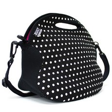 BUILT Spicy斜背午餐托特包, 迷你圓點黑白