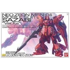 GUNDAM 鋼彈 萬代 1/100 NEO SEON MSN-04 MOBILE SUIT SAZABI Ver.Ka 塑料模型 + 高級貼花, 1個