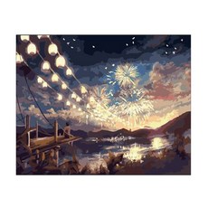 헬로페인팅 DIY 그림그리기 캔버스도면 불꽃, 혼합 색상, 1개