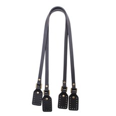 송화 숄더타입사각모모가죽핸들 2075, 블랙, 2개입