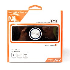 티엔알 차량용 스핀 헤어라인 USB 소켓 3구 블랙, 1개