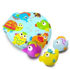 에스까보 말랑말랑 아기 목욕놀이책 4p 완구 세트, 혼합 색상, 1개