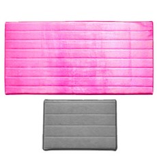 ARES 條紋圖案廚房地墊 2入, 灰色, 粉色