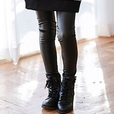 JACKID 女童皮革內搭褲