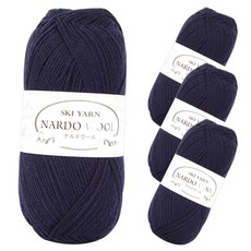 YEONIL 羊毛針織線, 19 Navy, 4入